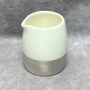 Starbucks Coffee 2005 Creamer Pitcher White & Stainless Steel